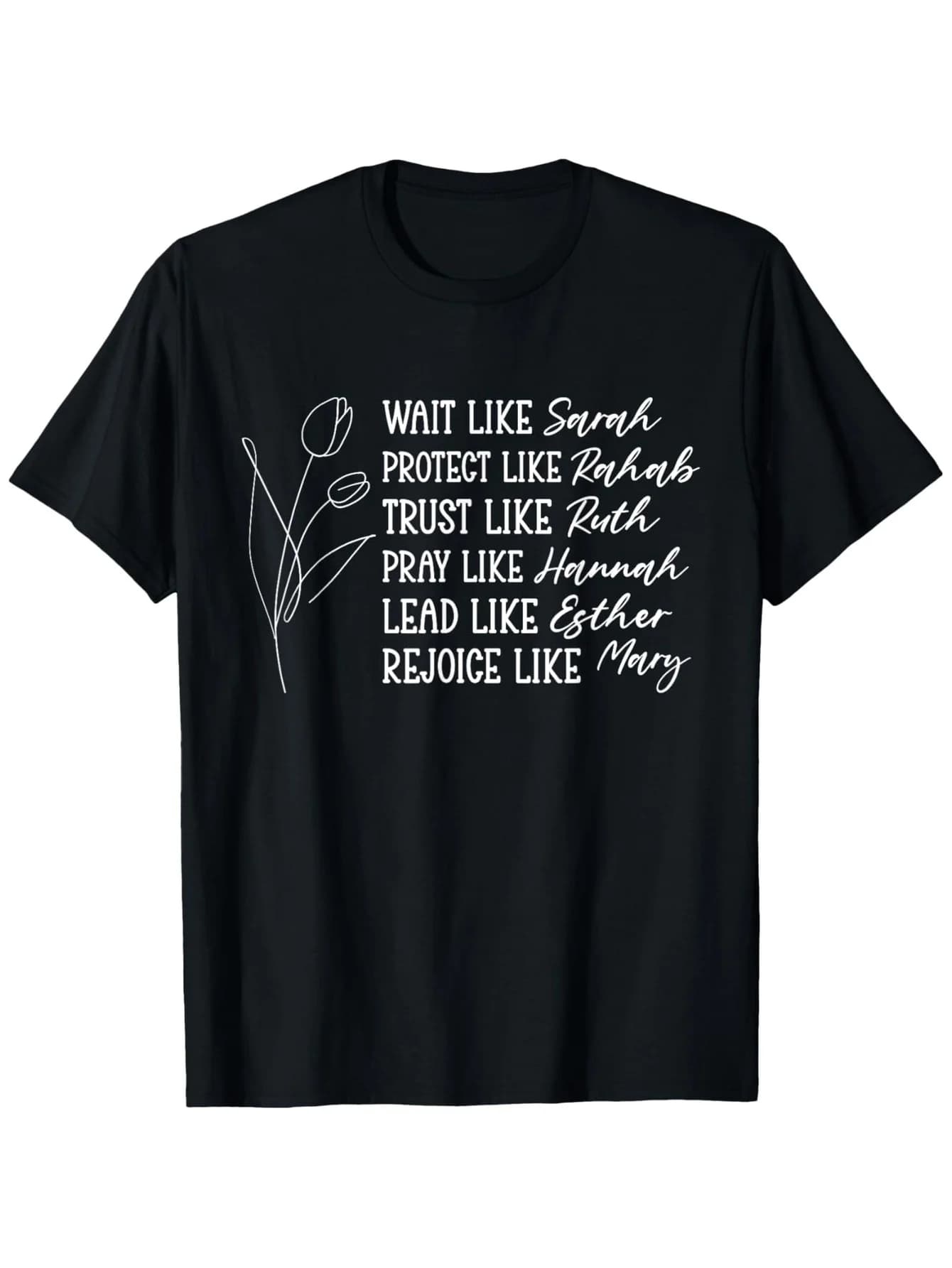 Bible T-shirt from faithful woman - 180 g cotton, S-XXXL, black, family gift for Mother's Day