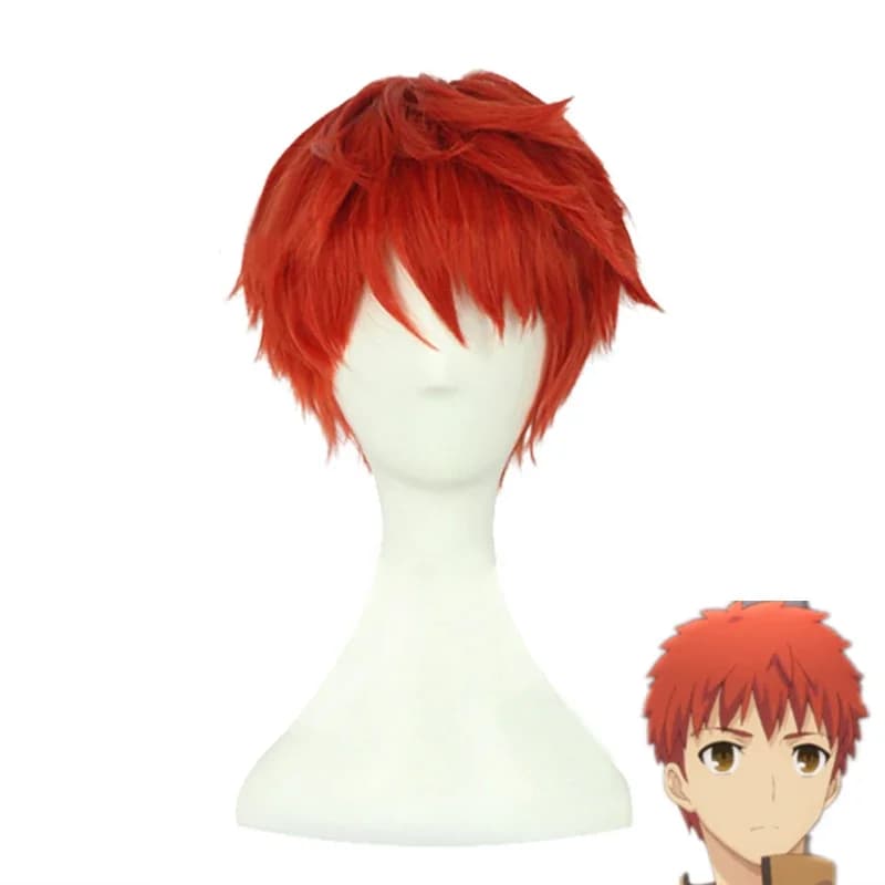 Gioco FGO Shirou Emiya Rosso Corto Anime Resistenza al calore Parrucca per capelli Cosplay Parrucche sintetiche per capelli alla moda