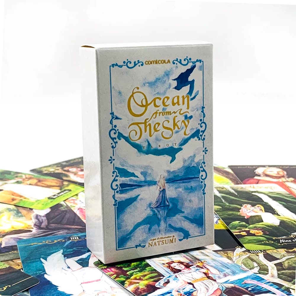 Nuovo mazzo di tarocchi Ocean From The Sky, 78 pezzi, carte dei tarocchi ad acquerello, disegni mistici unici, carta di alta qualità, divinazione e regalo