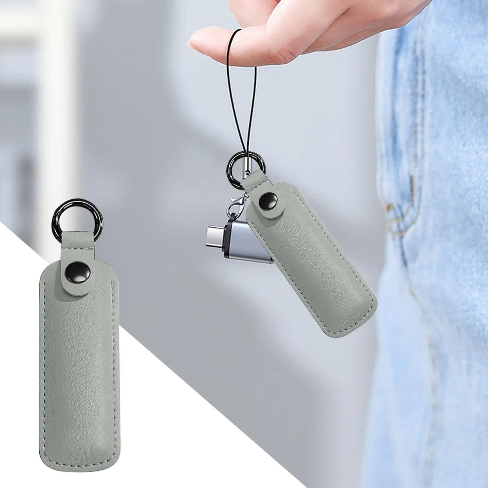 Nuova custodia protettiva in similpelle per chiavetta USB, borsa portaoggetti, custodia anti-smarrimento per chiavetta USB, portachiavi, accessori digitali
