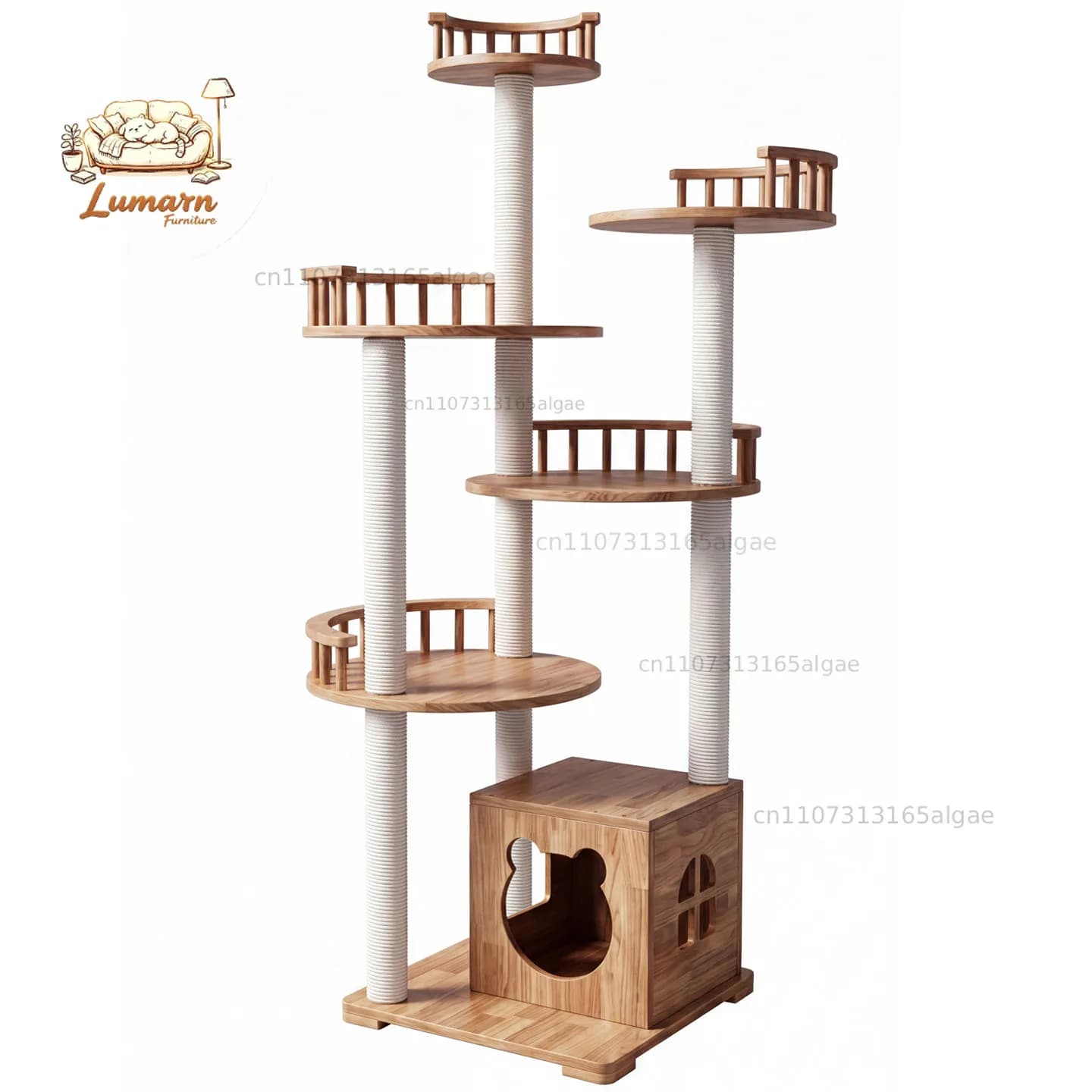 Solid wood cat climbing frame cat nest tree scratching board
