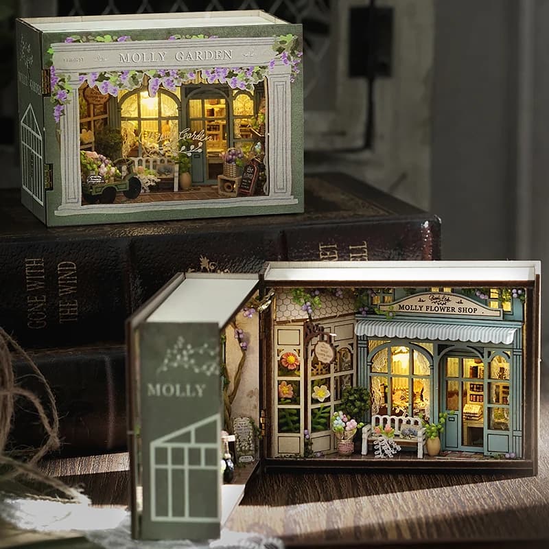 Mini casa delle bambole fai da te piccola casa puzzle 3D assemblaggio modello di costruzione giocattoli decorazione della camera da letto di casa con mobili luci a LED regali