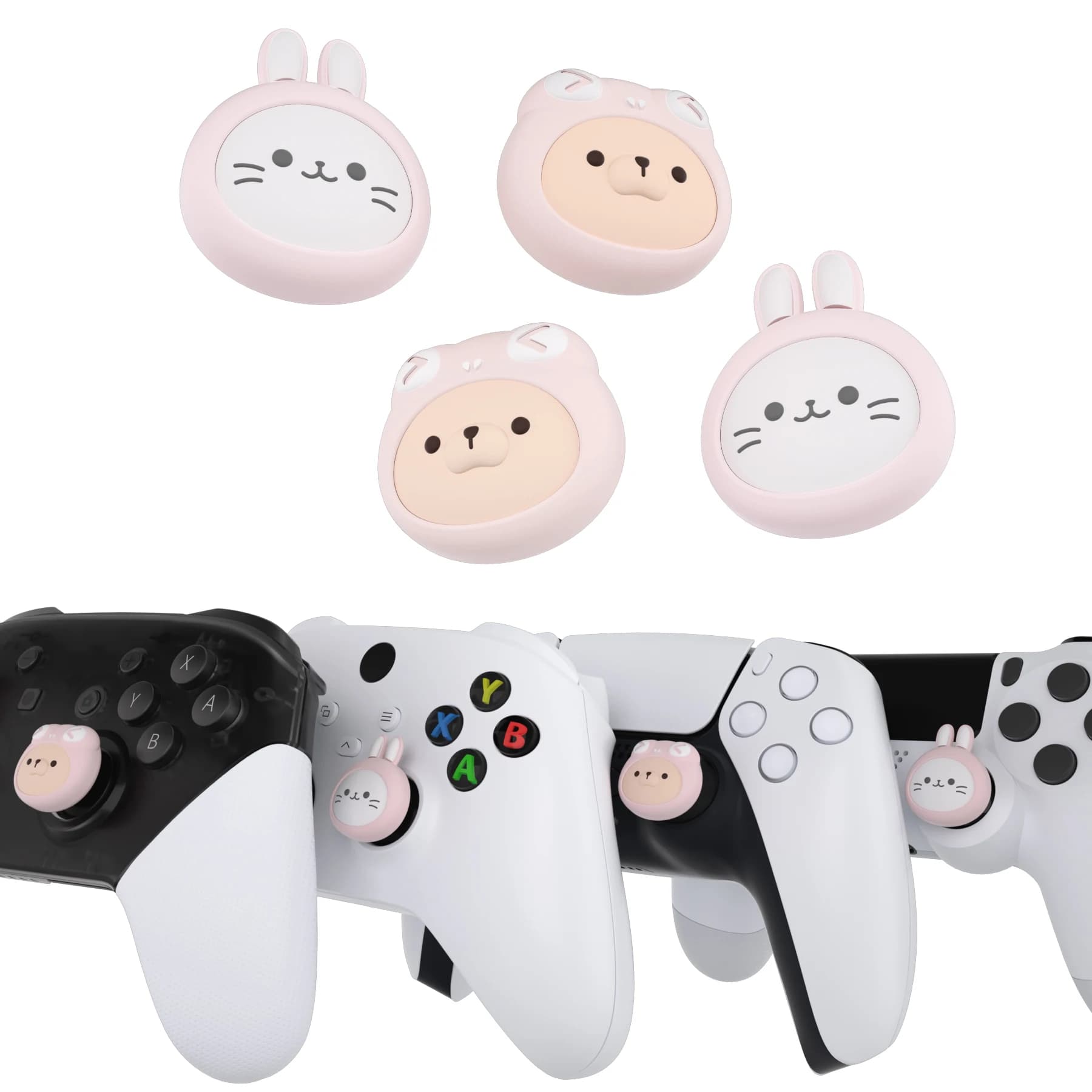 PlayVital Cute Thumb Grip Caps per ps5/ps4, Stick Caps per Xbox Series X/S e Xbox One, Cover Thumbstick per Switch Pro
