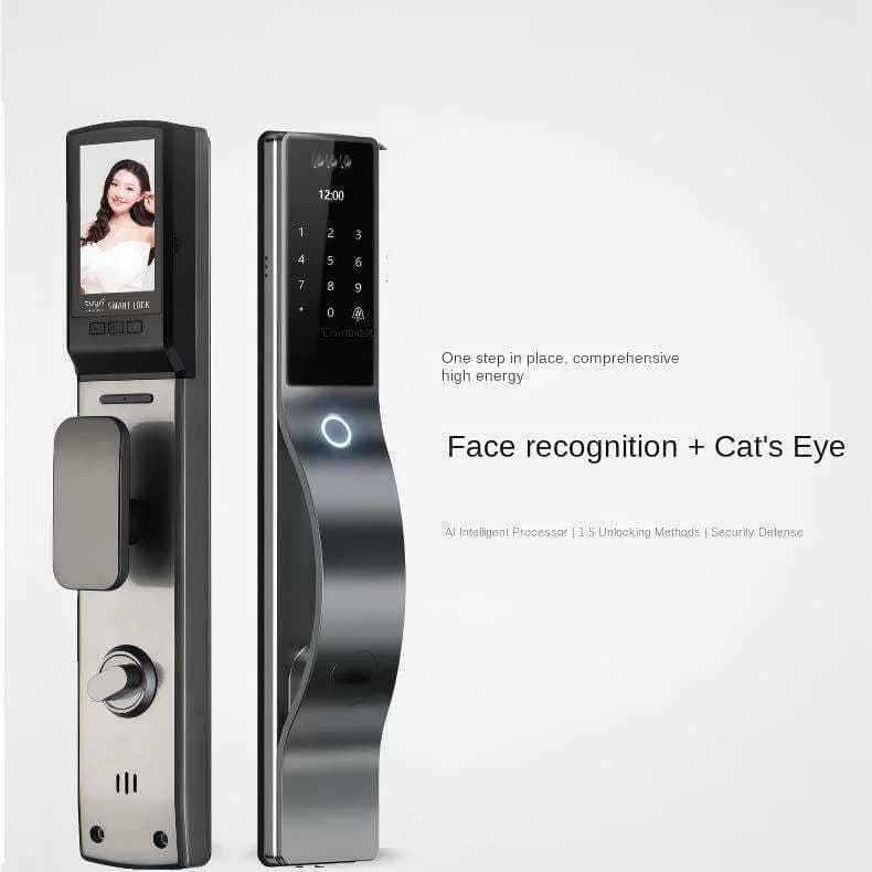 Sblocca rete WiFi intelligente 3D Serratura per porta in legno in lega di alluminio con impronte digitali e opzioni di archiviazione dati cloud remote per porta in acciaio