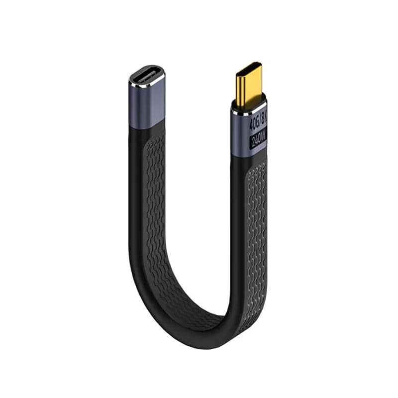 Cavo di Ricarica PD 240W 5A da USB-C a USB-C, Trasferimento Dati 40Gbps, Interfaccia Thunderbolt 4/3, Cavo USB-C Piatto per Laptop, Telefono, Tablet