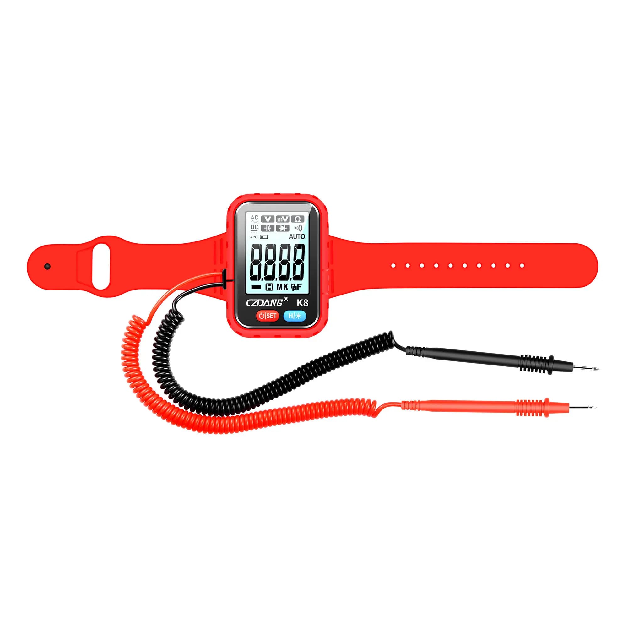 Smartwatch Style Wearable Wrist-worn Digital Multimeter Multi Tester Meter Measurable DC/AC Voltage Resistance Continuity