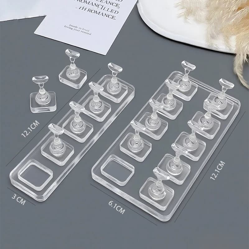 1/5/10 Grid Non-Magnetic Nail Stand Sample Nails Display Nail Polish Holder Nail Tips Reusable