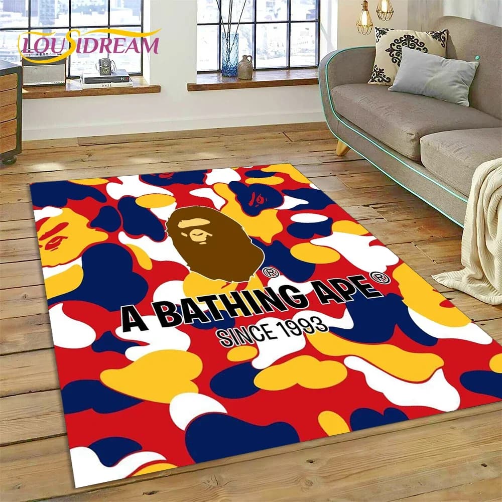 Tappeto 3D B-BAPE alla Moda per Camera da Letto, Soggiorno, Decorazione Divano, Tappetino Grande per Giochi dei Bambini, Regalo