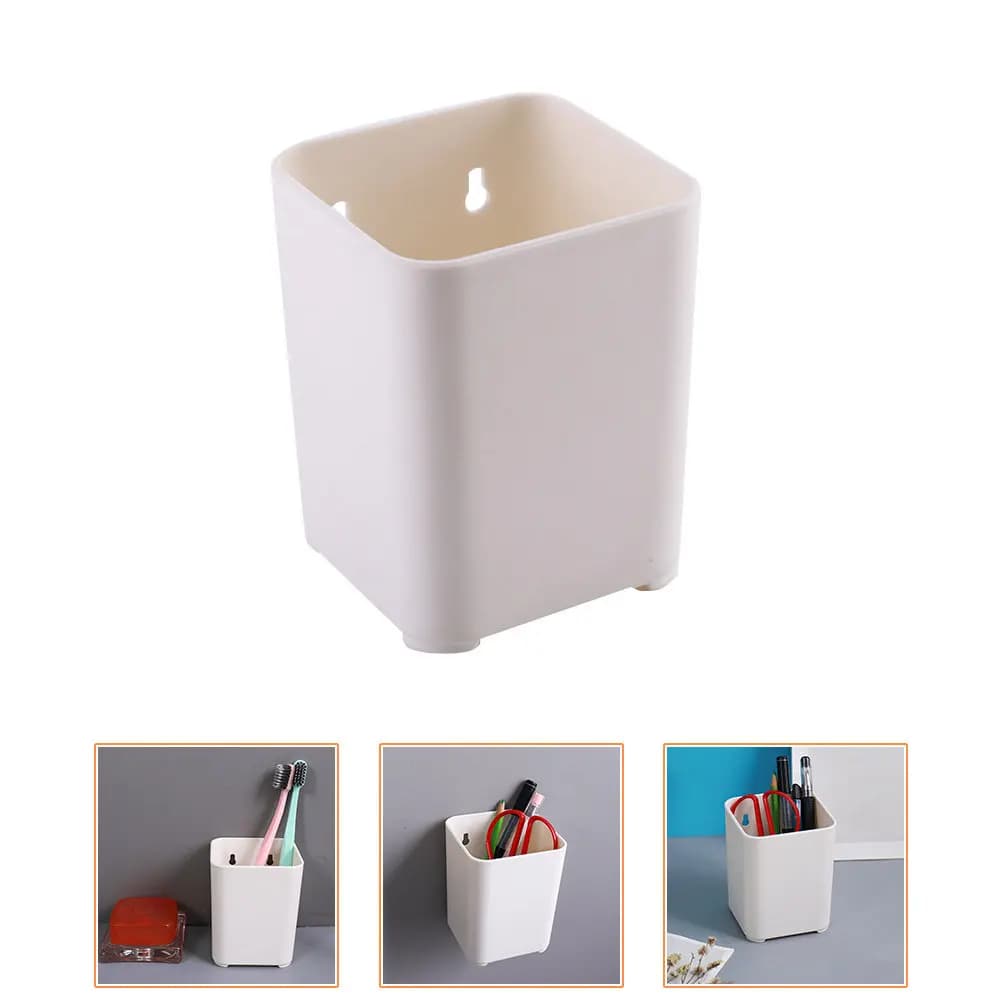 2Pcs Desktop Pen Holder Plastic Pencil Organizer ABS Storage Box Makeup Brush Holder Pen Case for Office Study Room