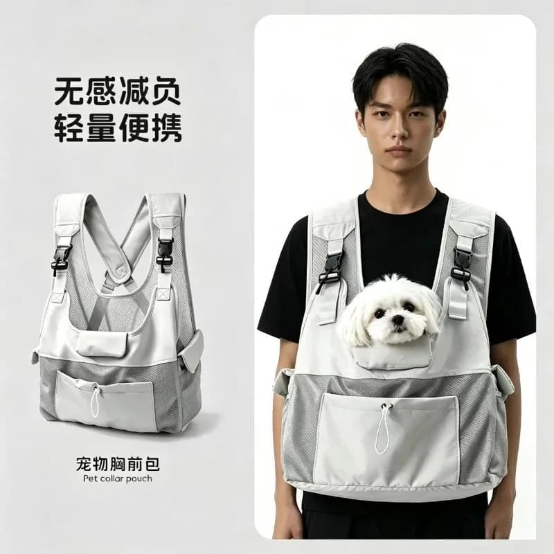 Portable Breathable Pet Backpack Carrier Double‑Shoulder Travel Bag for Cats Small Dogs Outdoor Going‑Out Pet Carrying Supplies