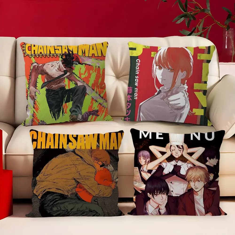 Popular Japanese Anime C-Chainsaw M-Man Cushion Cover Polyester Sofa Cushions Decorative Throw Pillows Home Decoration