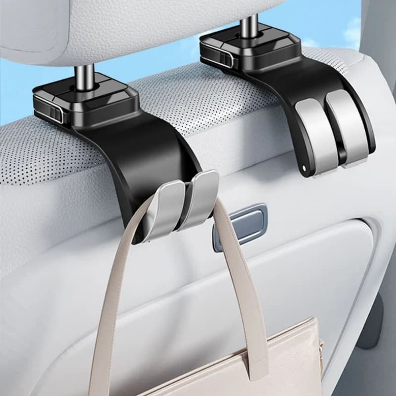 Ganci Universali per Auto, Organizzatore per Poggiatesta Sedile Posteriore, Portaoggetti per Borse, Vestiti, Bevande, Alimenti, Cappotti