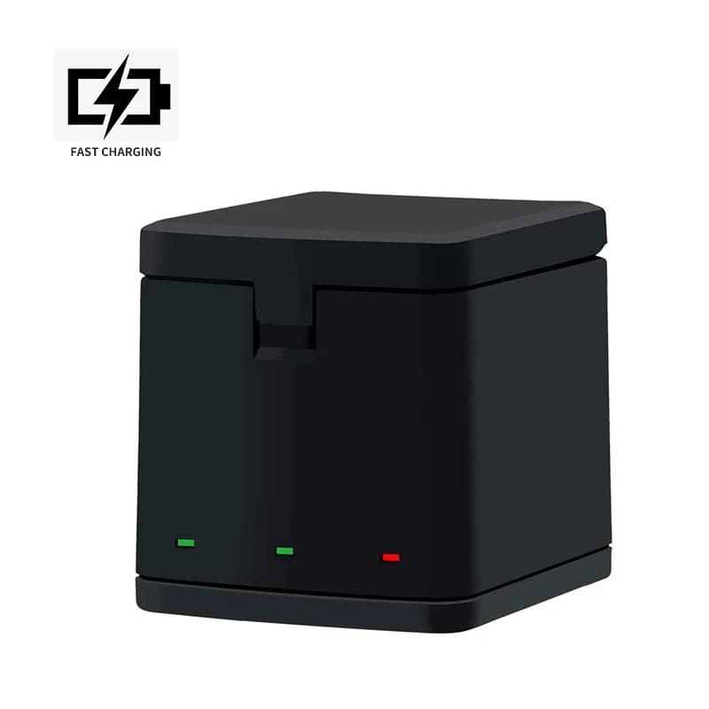 Base per caricabatterie rapido per batteria a 3 slot per GoPro Hero 9 10 11 12 Batteria per fotocamera nera