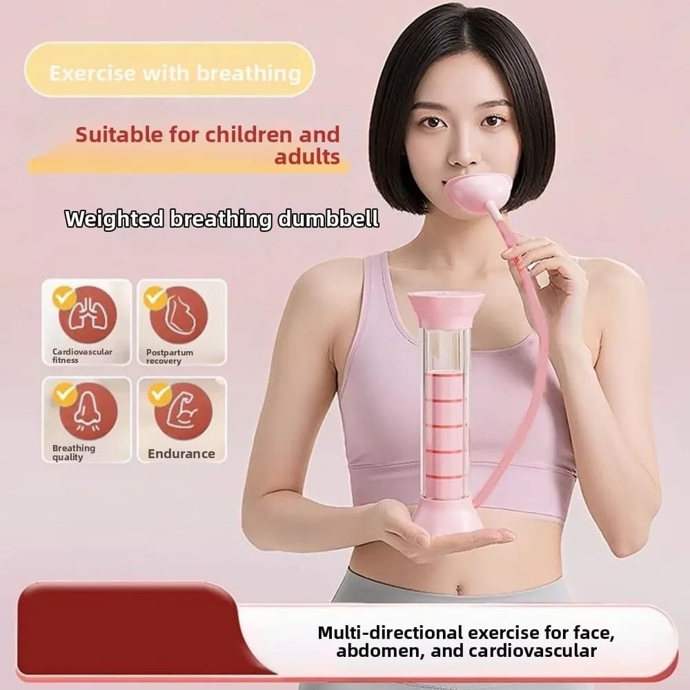 Adjustable Resistance Breathing Dumbbell Trainer Deep Breathing Ergonomic Design Lung Capacity Expander With Counter Practical