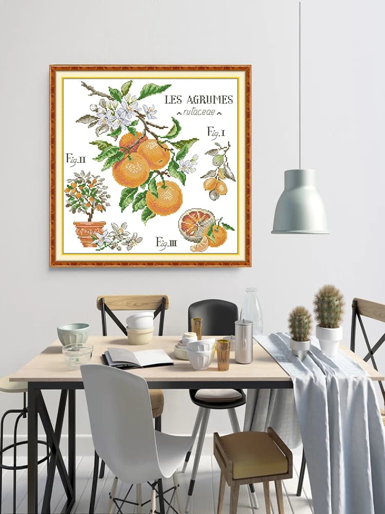 Cross Stitch Kit Legend - Orange HD Pattern Counted Stamped Fabric Aida16/14CT Printed Fabric DIY Embroidery Set Joy Sunday