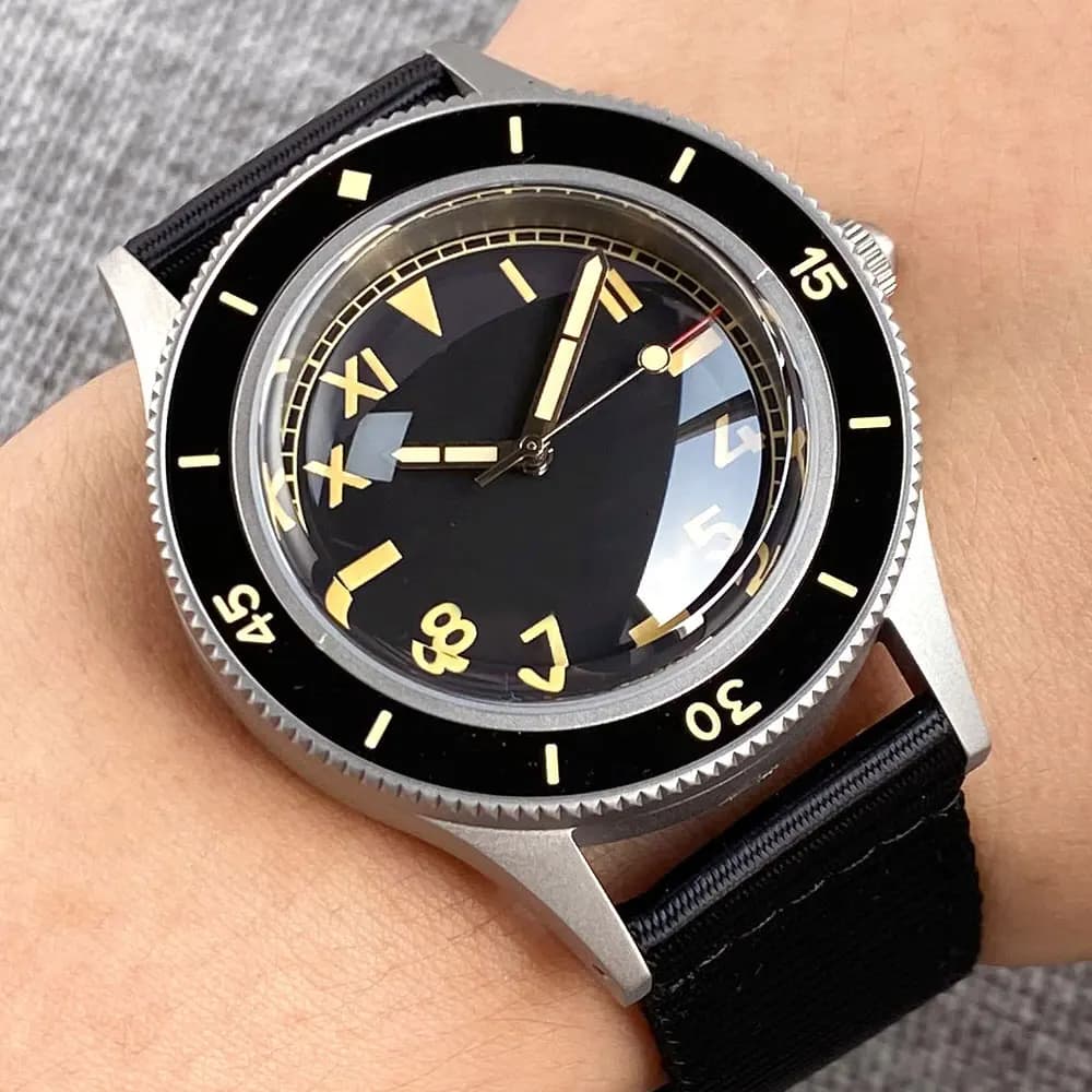 20bar Fifty FATHOMS Diver Watch for Men Japan NH35A Mechanical Movt Dome Sapphire Crystal 120 clicks Bezel Super Luminous Bezel