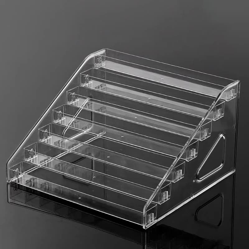, Exhibitor for Transparent Acrylic Smalts, Multi-Level Scaffale in UV Gel Plastic, Quick Installation, Organizer for Cosmetics and Manicure