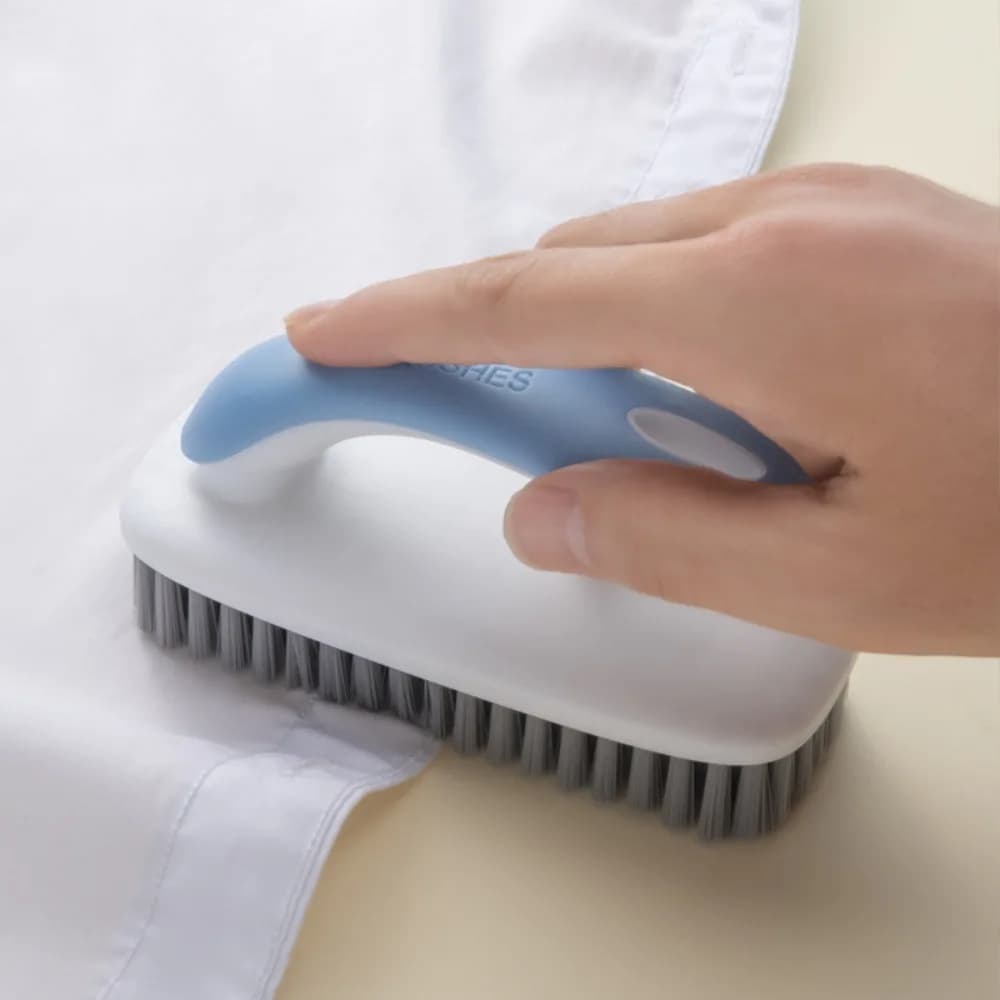 Spazzola Portatile per Rimozione Macchie con Manico Lungo, Set di Spazzole a Setole Morbide e Dense per Pulizia Scarpe e Cura dei Vestiti