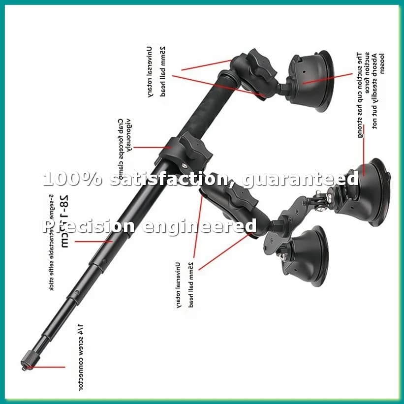 Kit di montaggio con ventosa per auto e adattatore a testa sferica per selfie stick per accessori action camera X4 X3 - A86Z