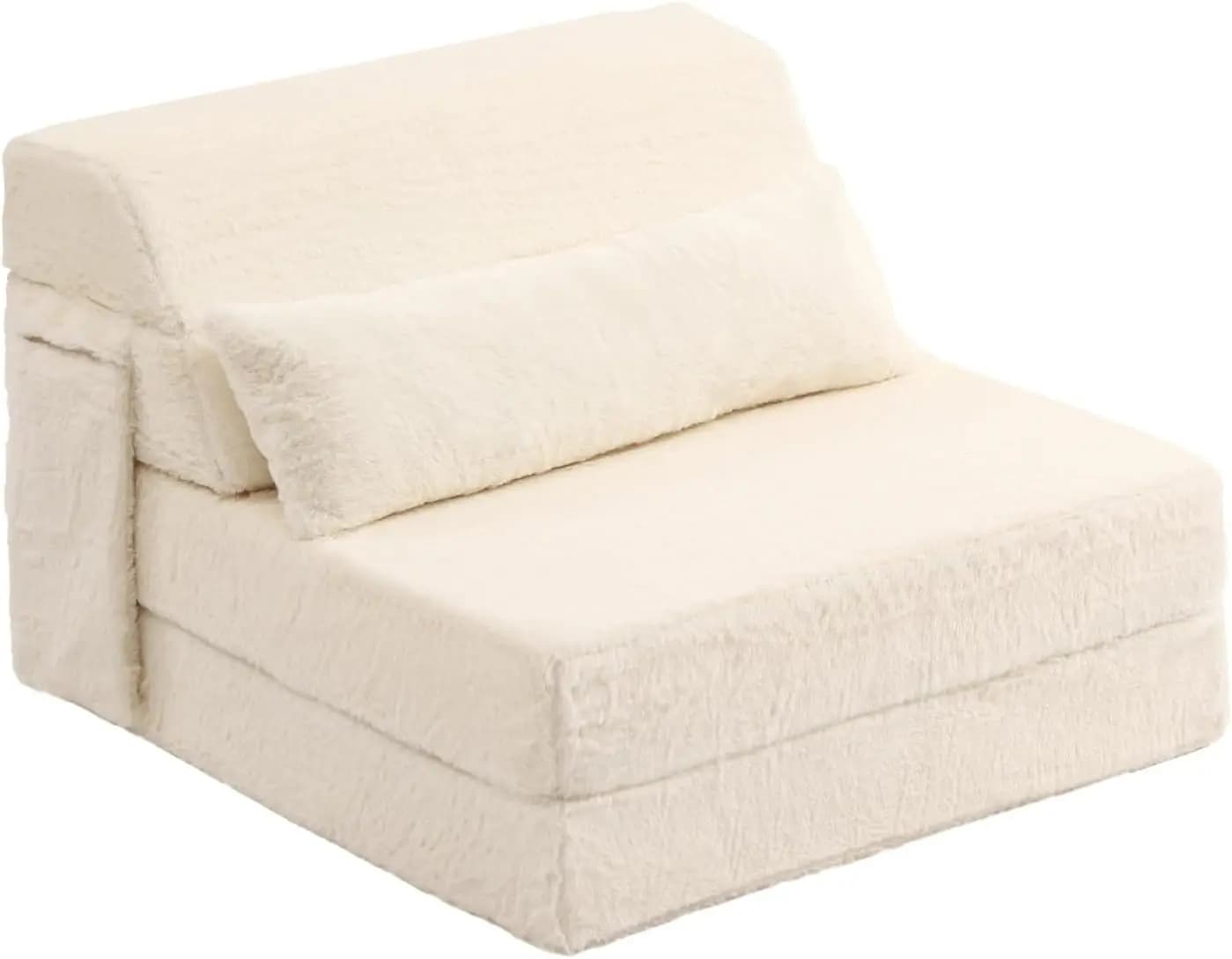Divano letto pieghevole con cuscino Materasso singolo in tessuto peluche con custodia portatile Lettino da pavimento Sedia letto per soggiorno