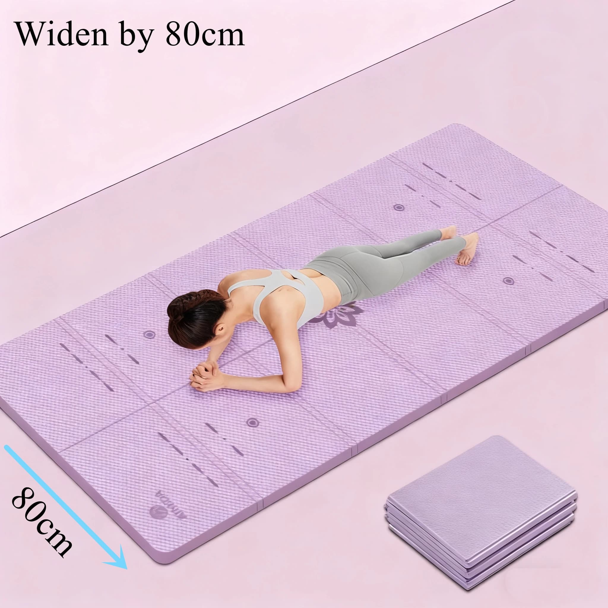 Foldable yoga mat 80/60 cm wide 6 mm/8 mm thick Fitness exercise Home Jumping Racing for adults and children Outdoor Midday rest Mat