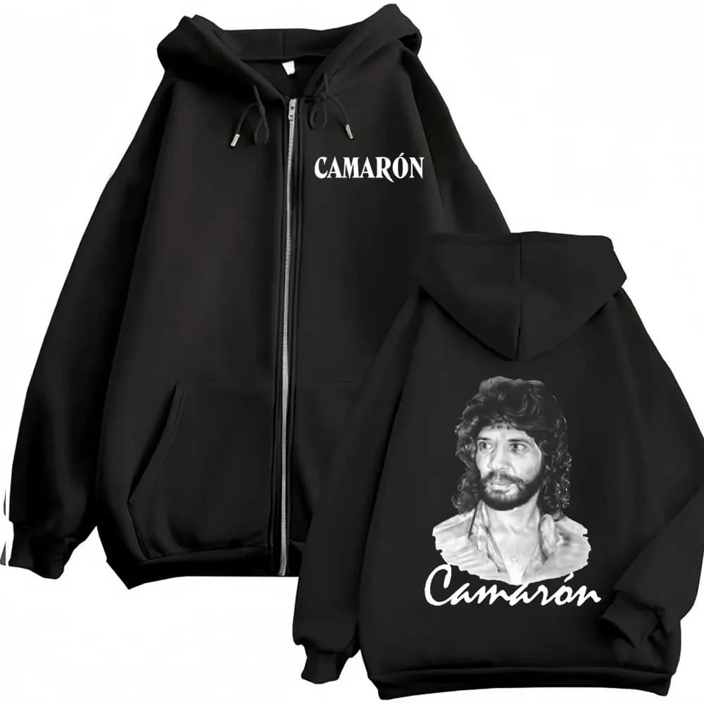 Rock Camaron De La Isla Album Graphic Zipper Sweatshirts Men Women Harajuku Hip Hop Coats Tops Casual Long Sleeve Zip Up Hoodies