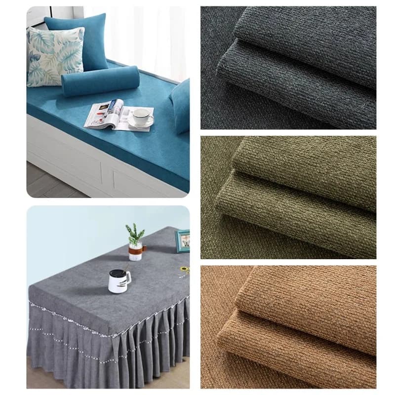 Thickened Chenille Fabric By The Meter for Sofa Cover Cushion Throw Pillow Tablecloth Decoration DIY Sewing Plain Cloth Soft
