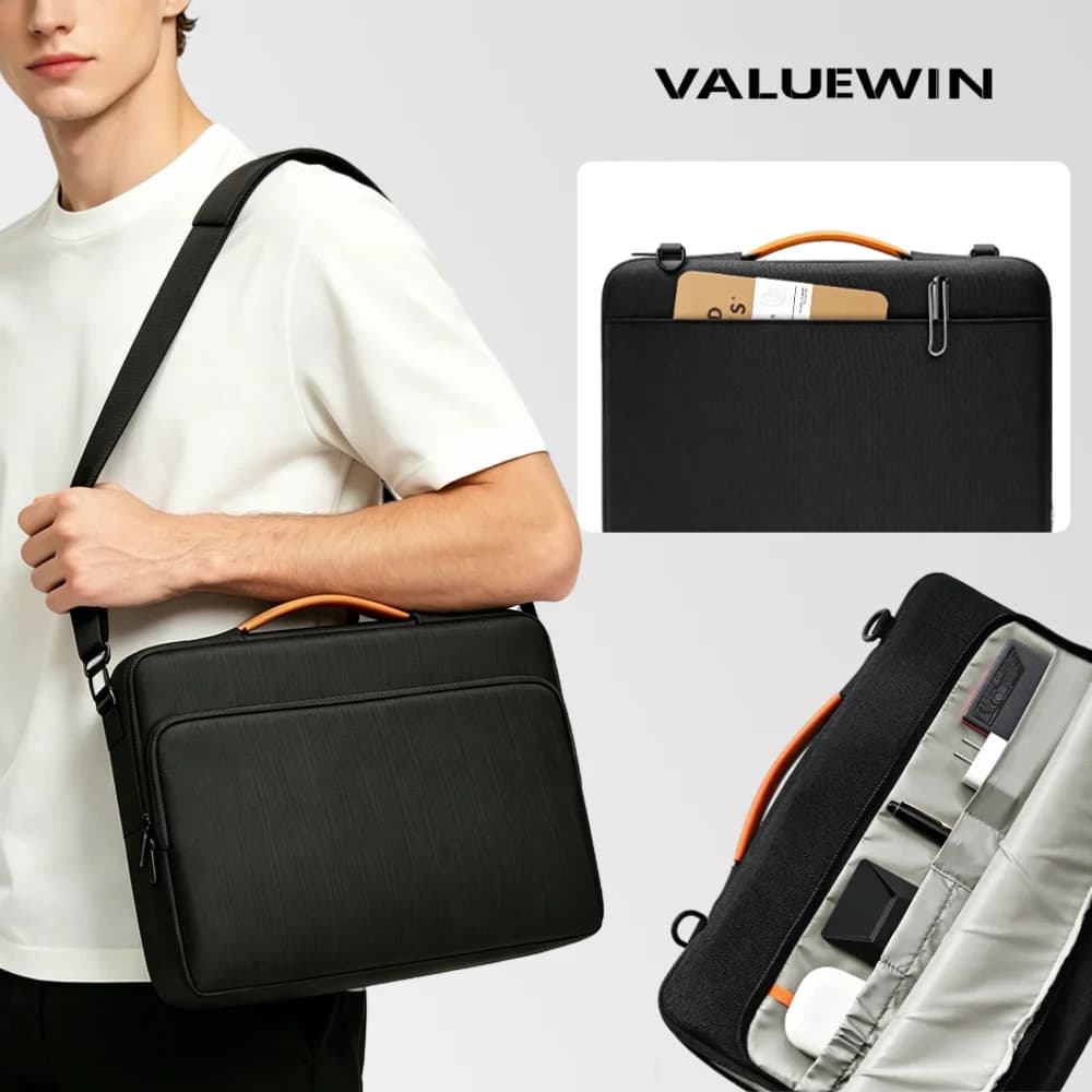 Borsa per laptop da 14 pollici per MacBook Pro/Lenovo/Huawei/Dell/ASUS/HP, portatile antiurto con tracolla, valigetta per computer