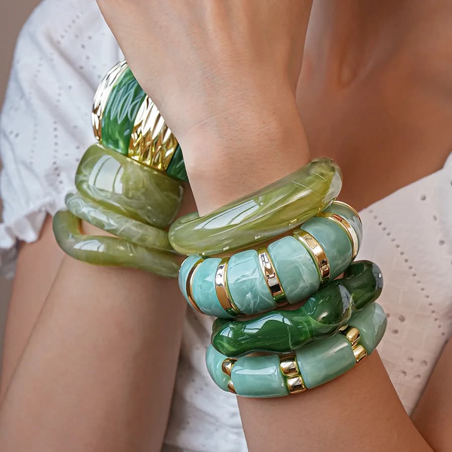Bracciale in acrilico vintage Braccialetti larghi geometrici irregolari per donna Uomo Braccialetti aperti con sbavature Gioielli per feste Nuovi regali B1