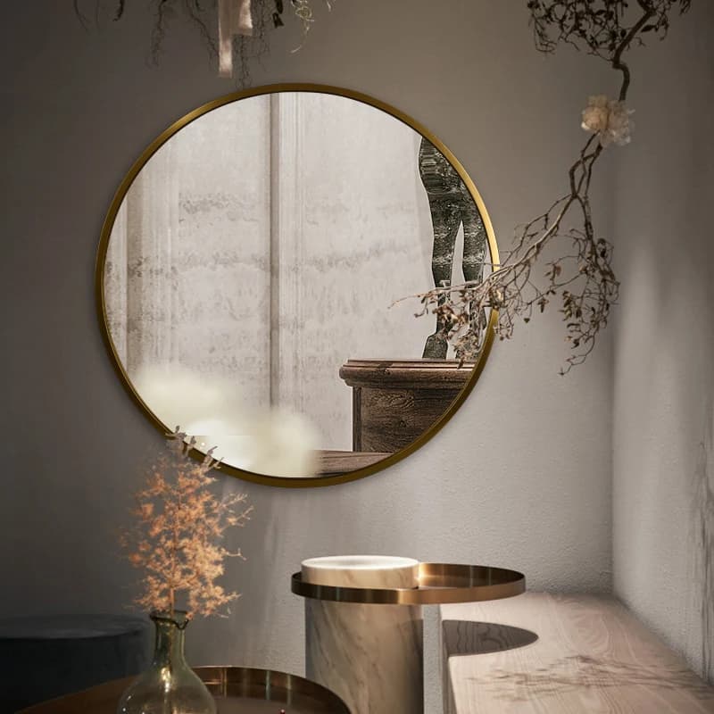 Specchio da toeletta semplice da parete per bagno nordico in lega di alluminio