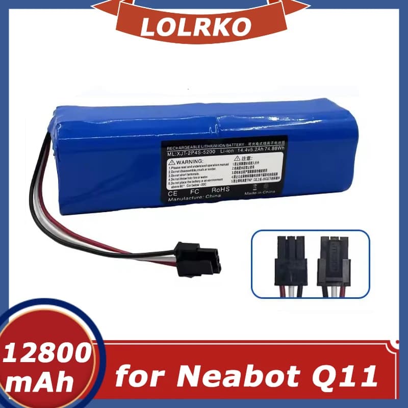 Batteria ricaricabile agli ioni di litio da 12800 mAh per aspirapolvere robot Neabot Q11 (modello 2026)