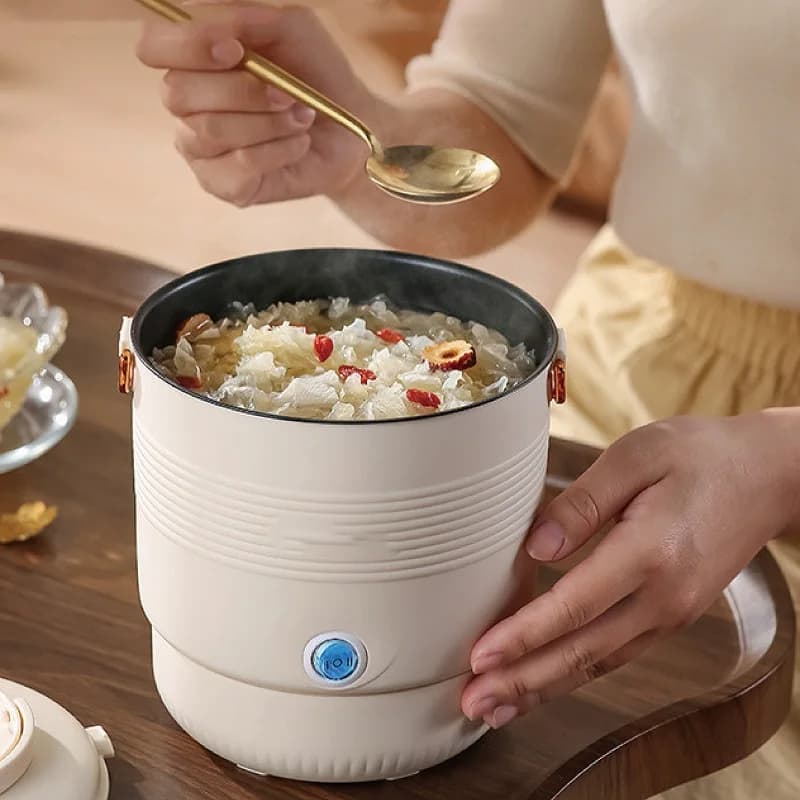 800ml Foldable Electric Pot, Noodle Cooking Pot, 2 Levels, Multifunction, 304 Stainless Steel Kettle