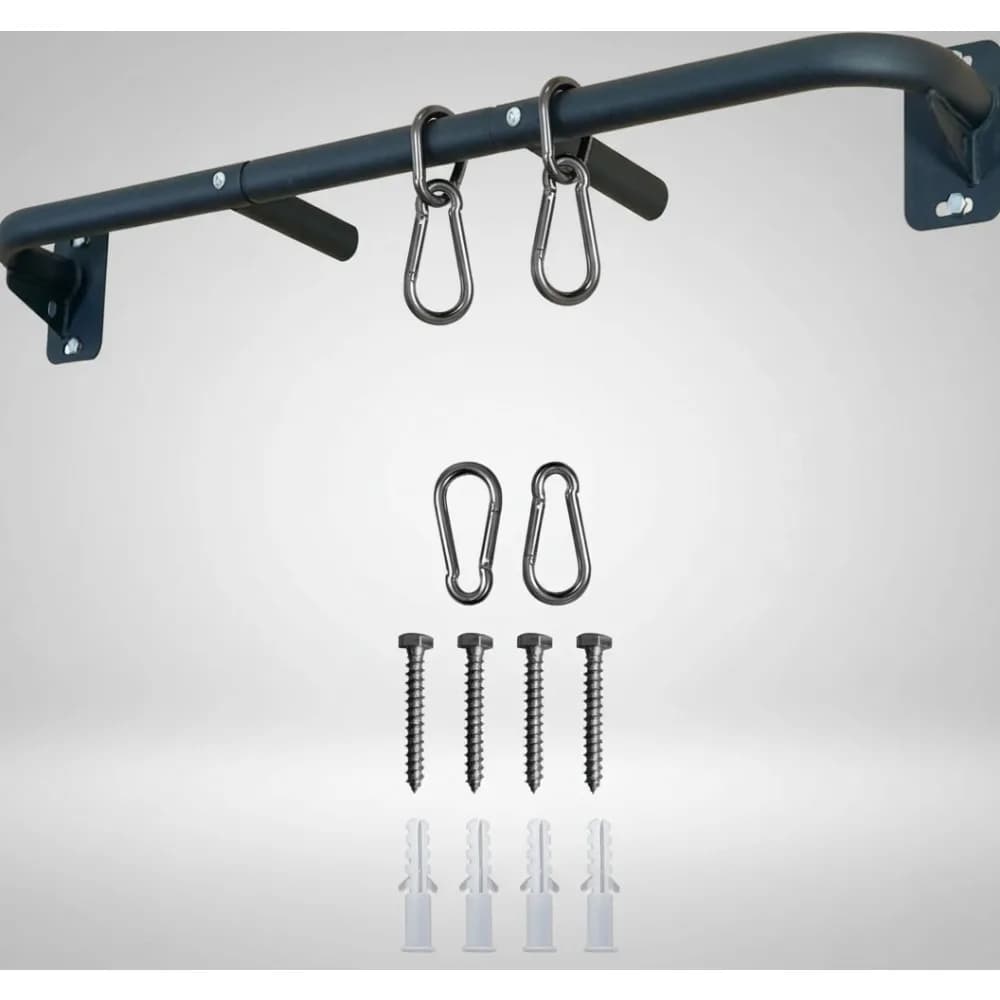 Traction bar for wall mounting for heavy loads, steel traction bar for home gym, suitable for 32"-36" studs, neutral grips