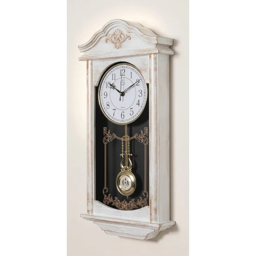 Orologio da parete vintage per nonno, grande pendolo in plastica con aspetto legno, alimentato a batteria, per soggiorno, cucina, sala da pranzo