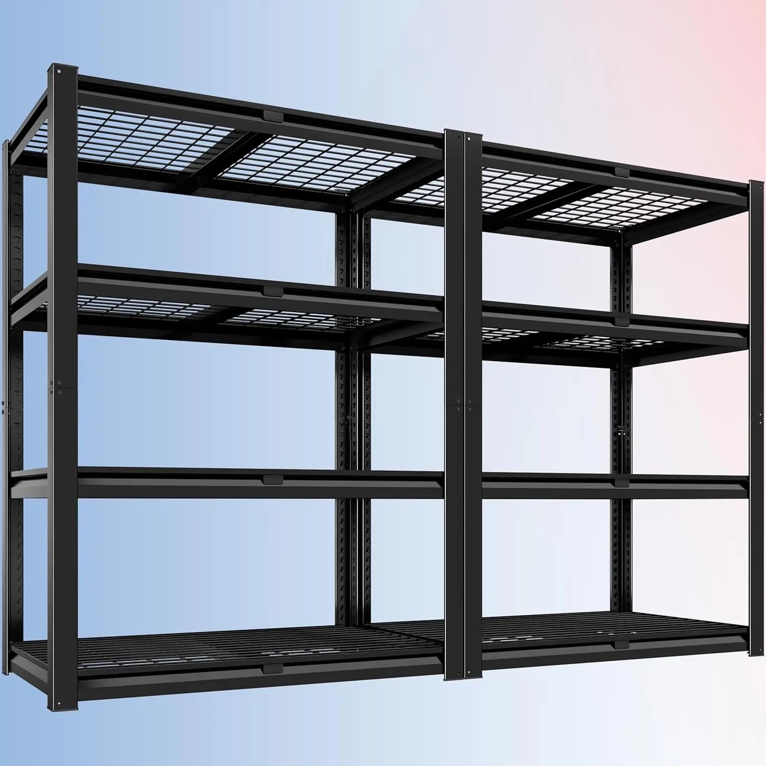 Shelving for Garage Resistant, 2200 LBS, 4 shelves, Adjustable Storage Shelves, Industrial Metal Units, Customizable