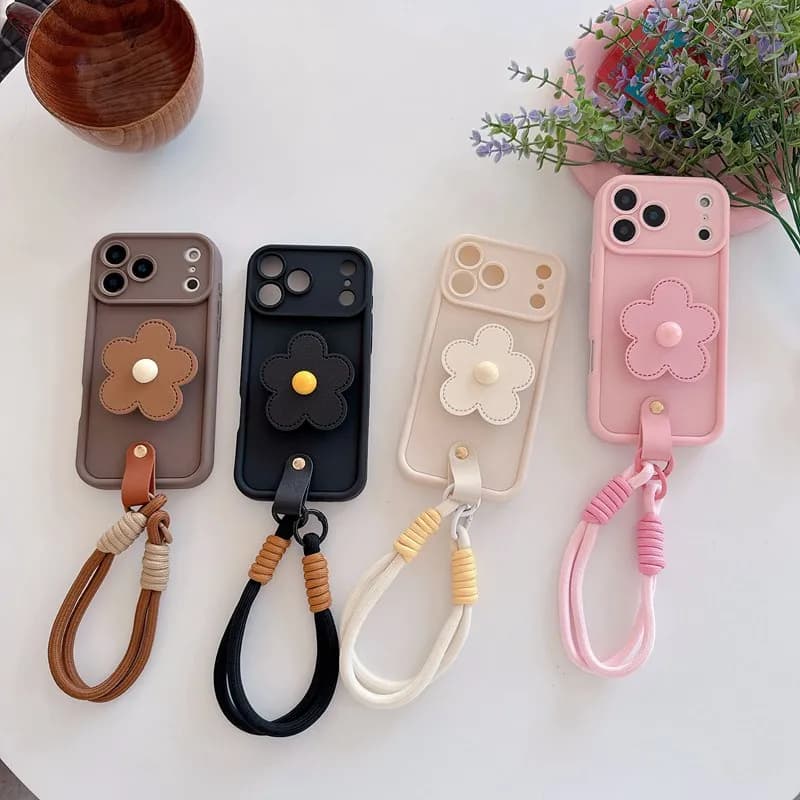 Strap Lanyard Rope Flowers Holder Phone Case For OPPO A98 A96 A95 A94 5G A93 A92 A91 4G A79 A78 A77 A76 A74 A73 A72 2020 Cover