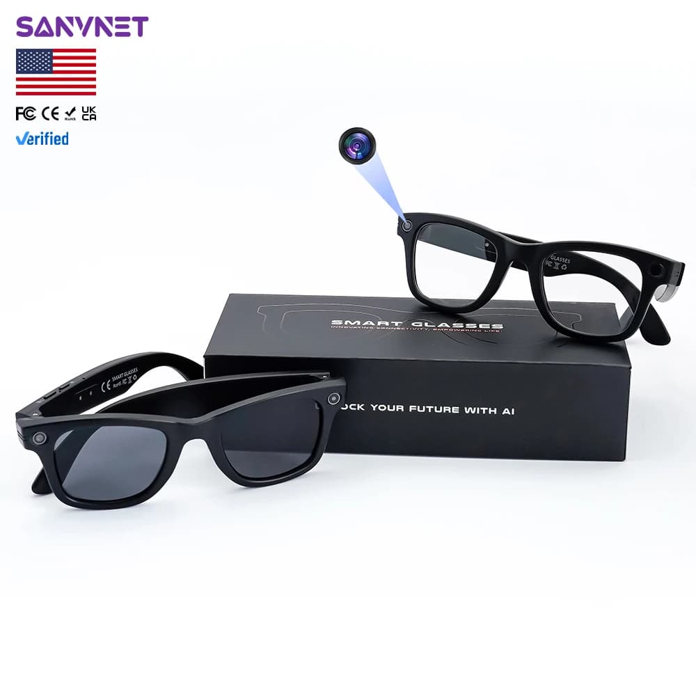 US Stock 2026 GS4 MAX Smart Glasses Dual Lenses 8MP 1080p Video with Camera Sunglasses AI Translation Smart Glasses Music Player