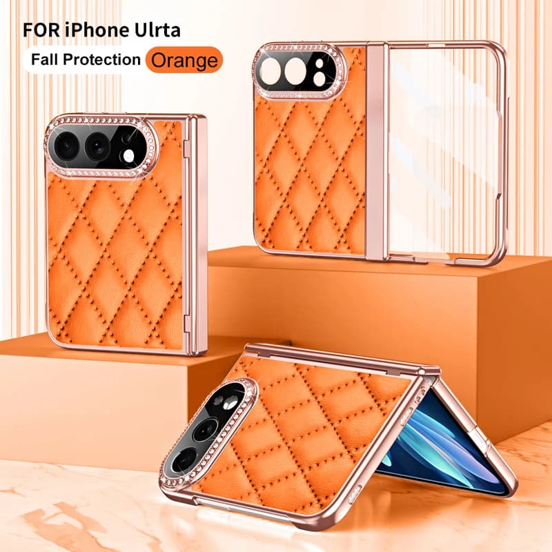 Case for iPhone Ultra 360° all inclusive Hinge Diamond Grid Pattern Shockproof Mobile Phone Cover