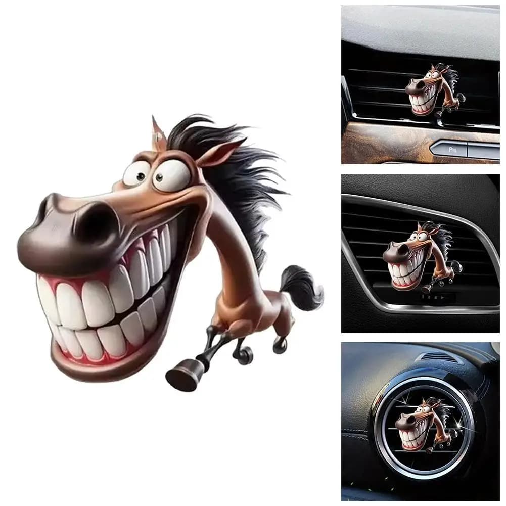 Auto Air Vent Aromatherapy Clip 2D Acrylic Mouth Large Horse Shape Aromatherapy Diffuser For Air Deodorant Vent Clip