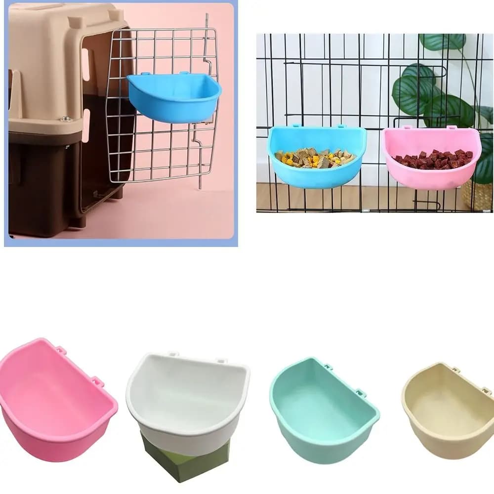 Ciotola per appendere il cane durevole in plastica portatile a buon mercato ciotola per l'alimentazione dell'animale domestico cibo per cani gabbia per cani in plastica