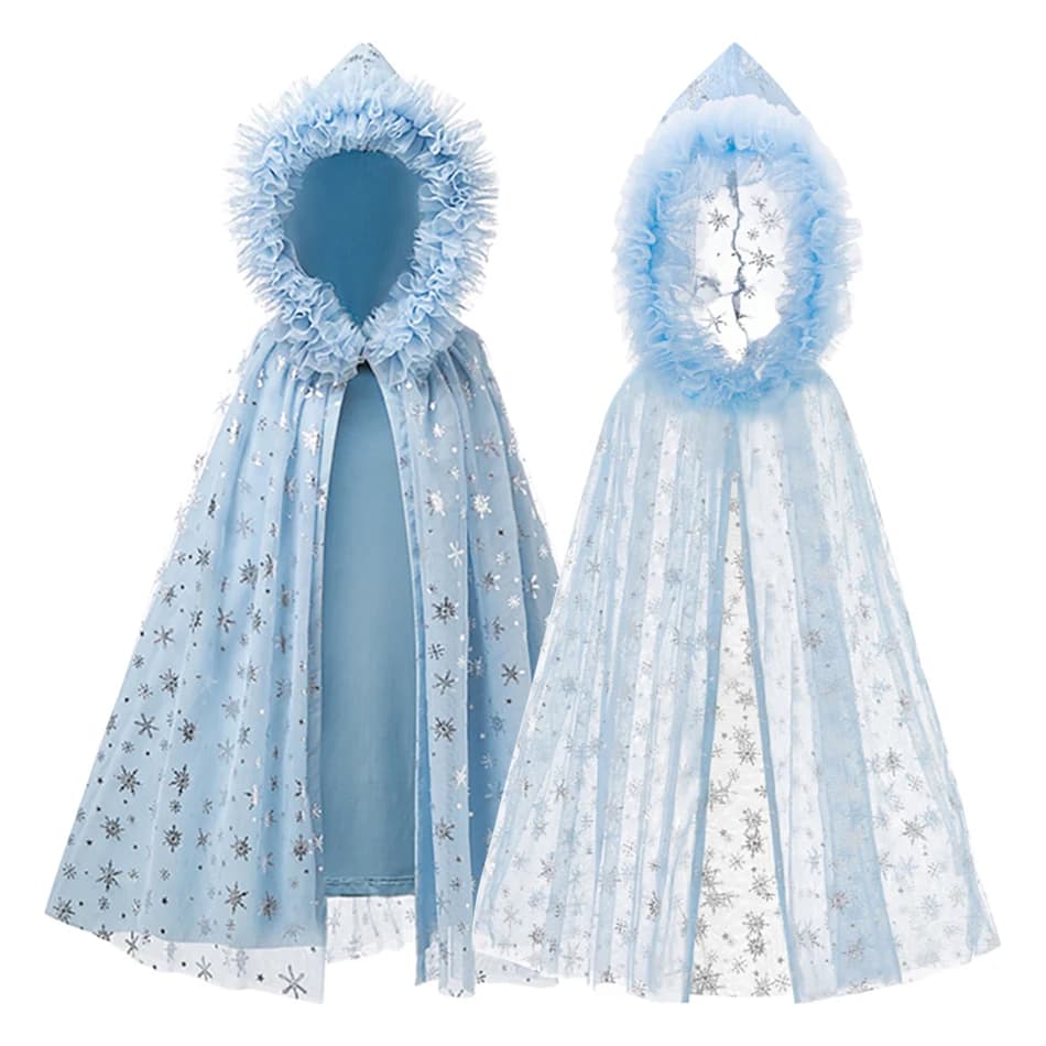 Mantello per Bambini Natale Carnevale Halloween 2026, Costume Invernale Autunnale da Principessa, Mantello Cosplay per Bambine, Abiti e Costumi, Sciarpa Elsa