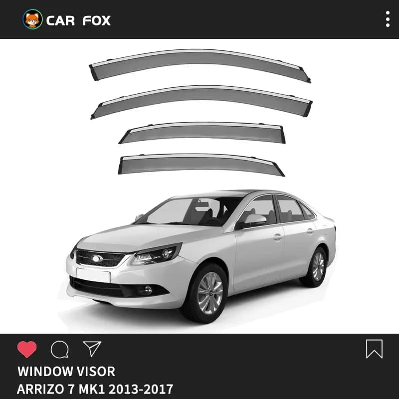 Per Chery Arrizo 7 2013-2017: Deflettori Parasole per Finestrini Auto, Protezione Antipioggia e Solare, Accessori Auto, Kit Carrozzeria