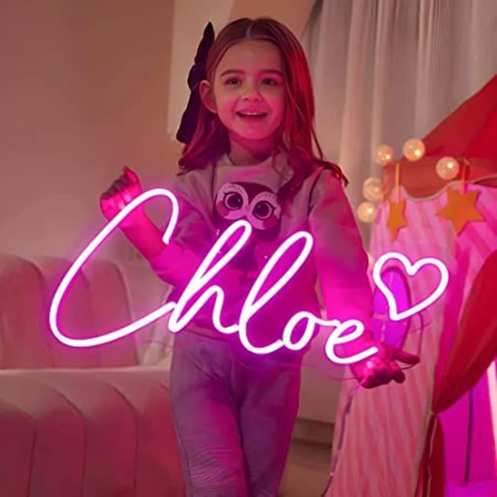 Insegna al neon a LED personalizzabile - Nome e logo aziendale Design Regalo di nozze di compleanno - Lettere al neon personalizzate per l'arredamento della camera