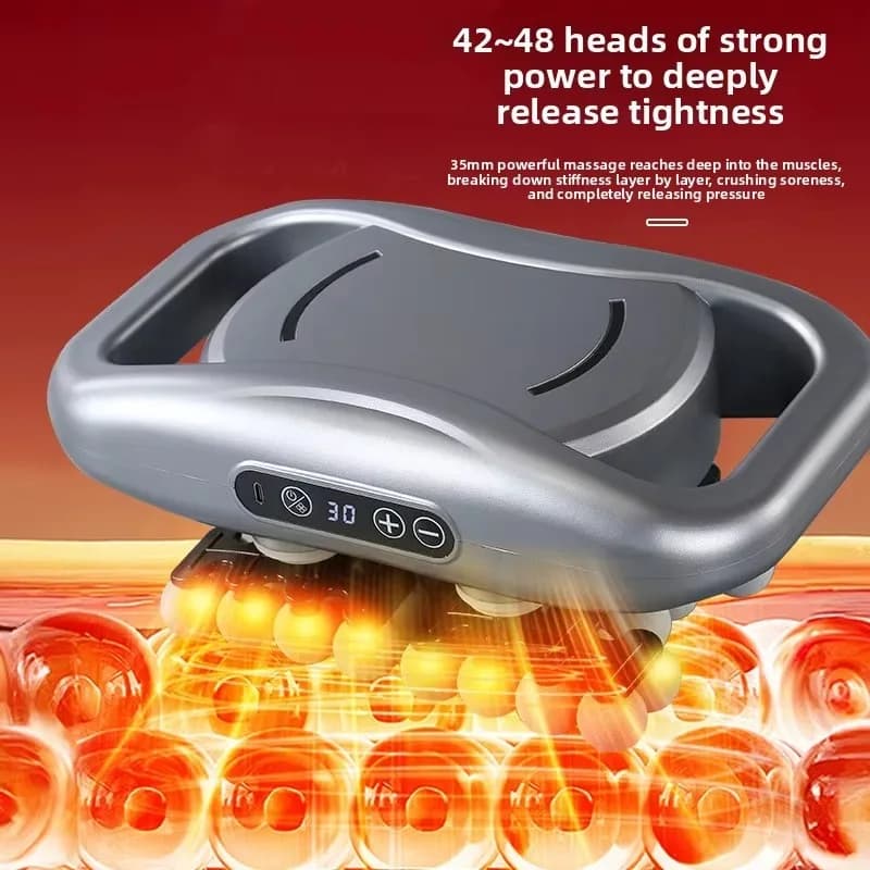 New 42 Heads Rechargeable Cordless Massage Gun 5 Speed Brushed Motor With Music Function Home Electric Muscle Vibration Massager