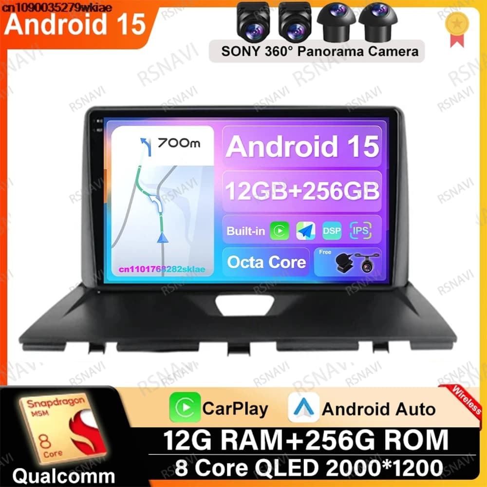 Android 15 For Peugeot Expert 2 For Citroen Jumpy For Fiat Scudo For Toyota Proace 2007-2017 QLED Carplay IPS BT WIFI+ 4G LTE