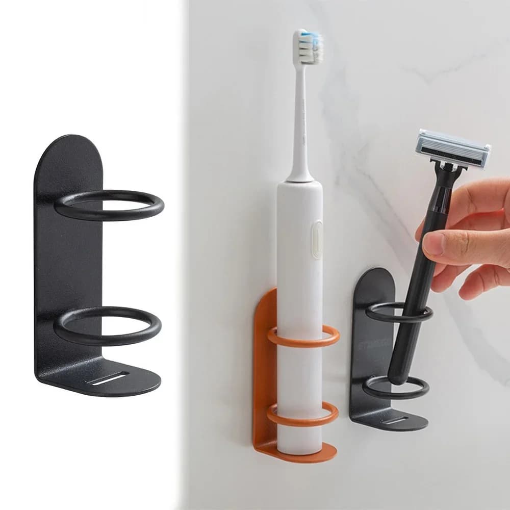 Wall-Mounted Electric Toothbrush Holder - No-Drill Razor Rack Storage Shelf Toothbrush Organizer Bathroom Accessories