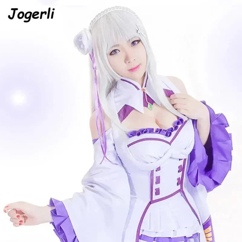 Re: Vita in un mondo diverso da Zero Costumi Cosplay Kara Isekai Seikatsu Emilia Anime Dress Uniform Abiti da festa di Halloween