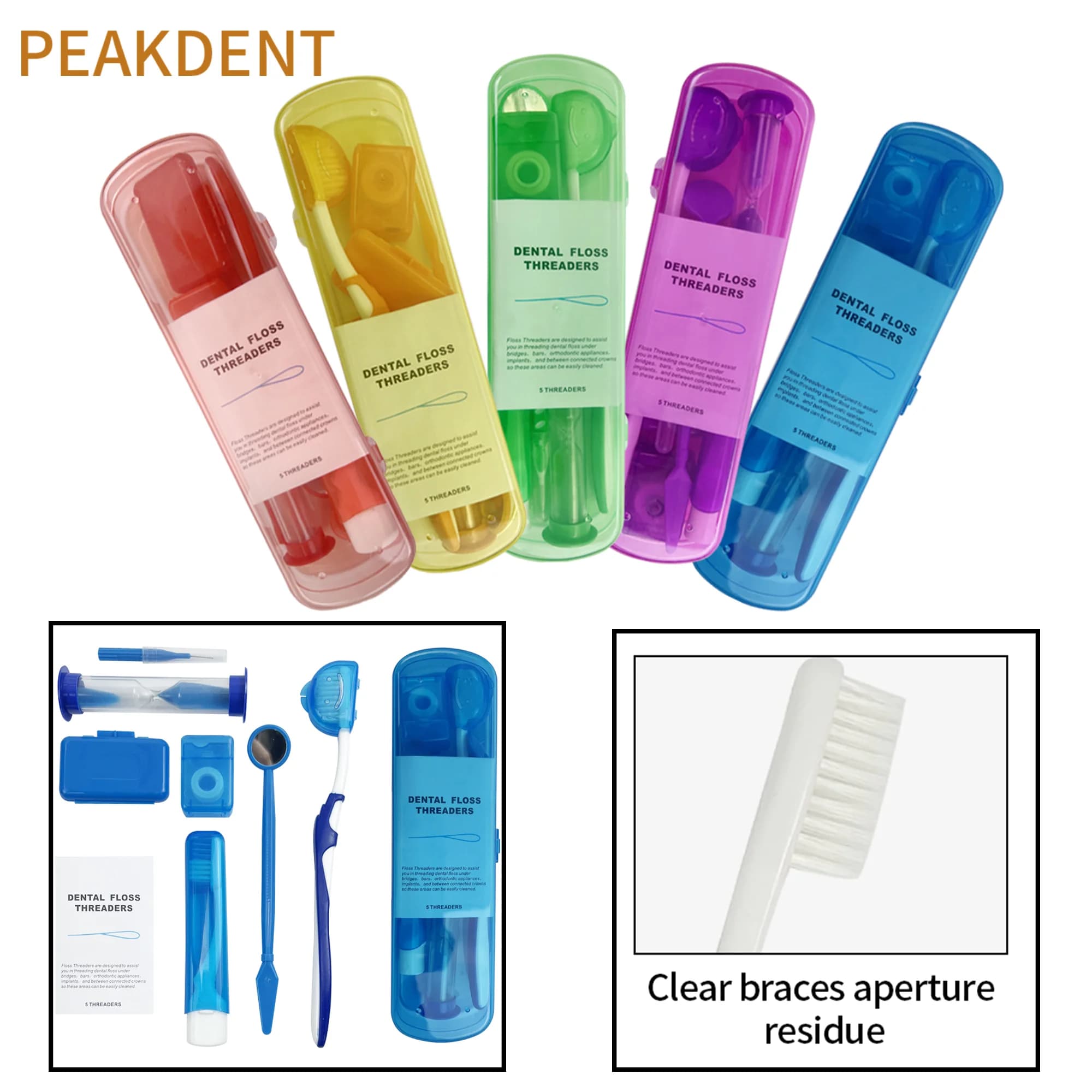 8 pcs/set Orthodontic Care Kit Oral Cleaning Ortho Hand Whitening Ortho Toothbrush Toothbrush Interdental Wire Interdental Travel Tool