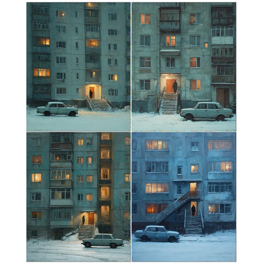 Hand Paint Snowy Building Painting By Numbers Kit DIY Acrylic Artwork Canvas Art Gift Home