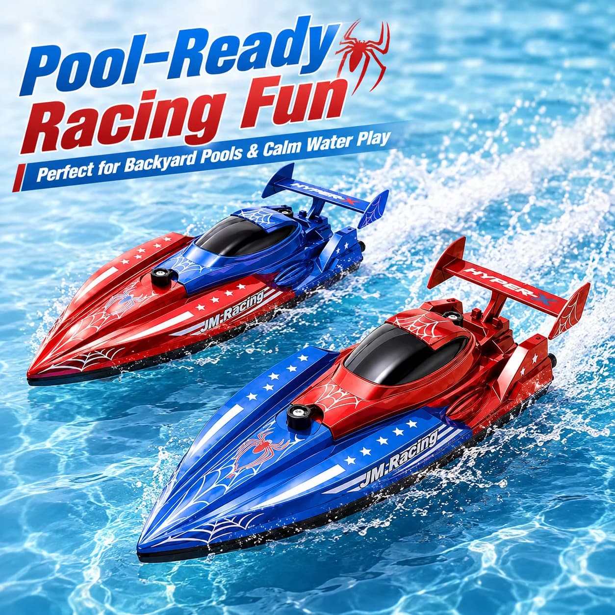 2-in-1 Spider RC Boat Kit, Waterproof 2.4G High Speed Racing Boat, Summer Water Game Gift for Children
